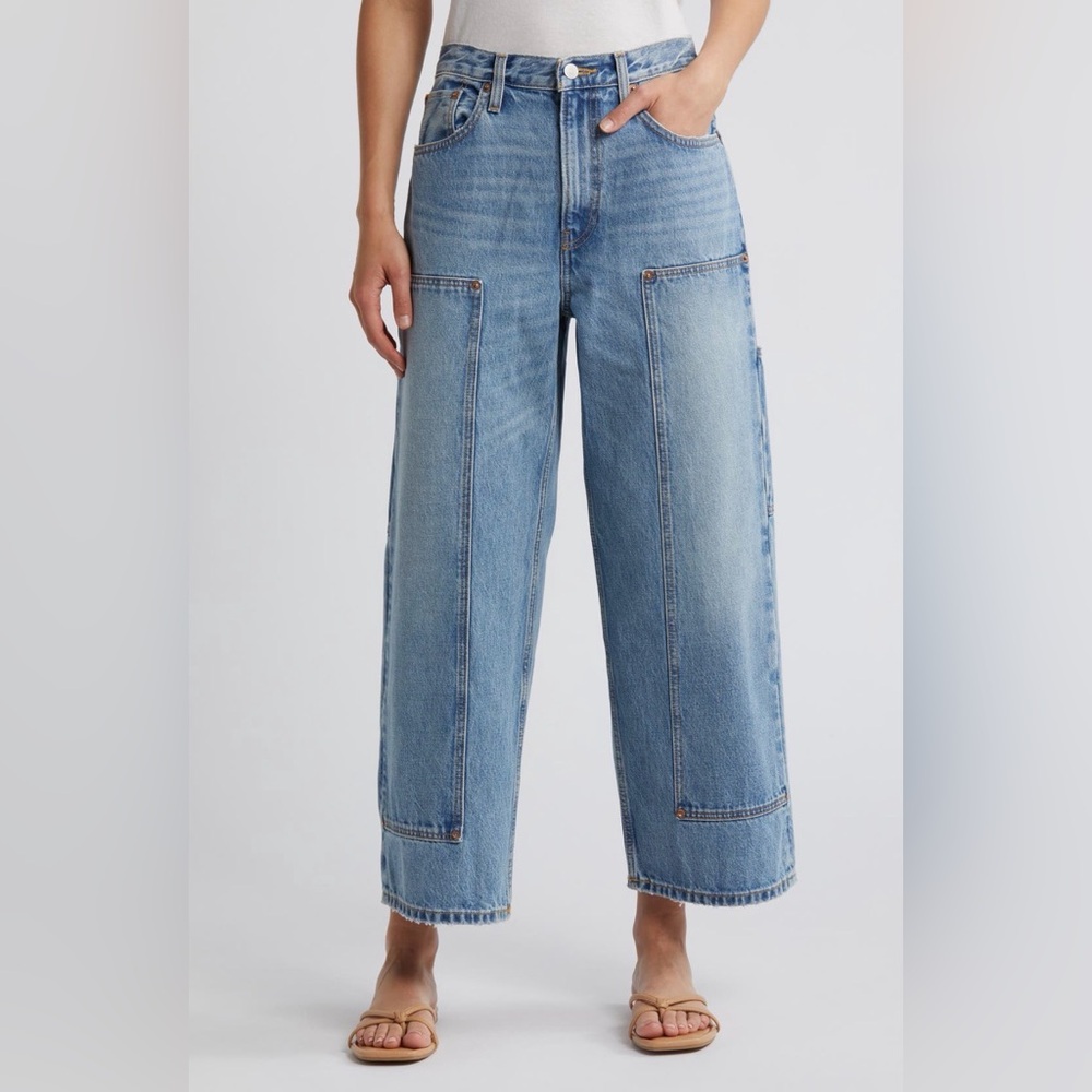 Re/Done The Shortie Wide Leg Jeans, Size 29